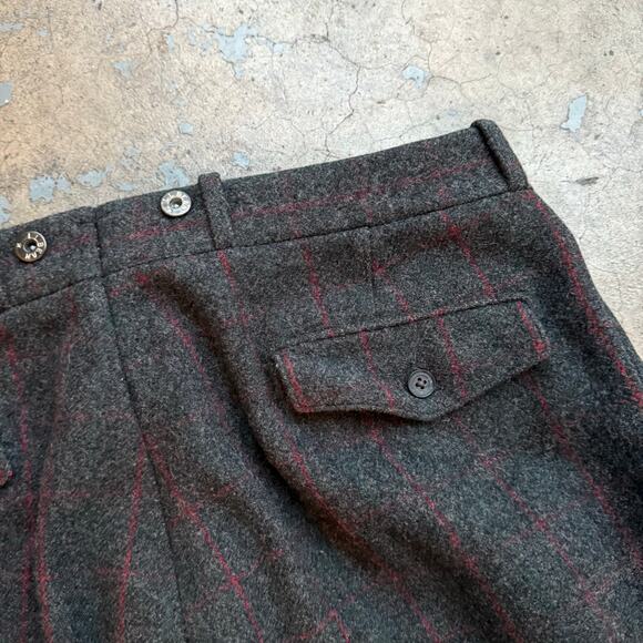 1950s LL Bean Script Logo Wool Plaid Pants 34x30 Donut Button Talon CLEAN - Picture 4 of 6
